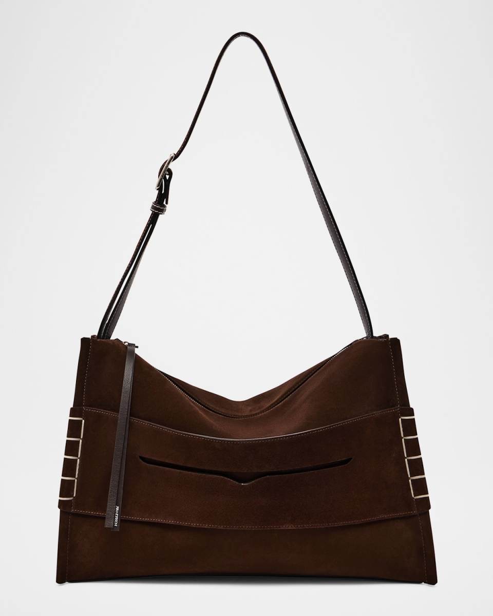 Calfskin Suede Loafer Messenger Bag